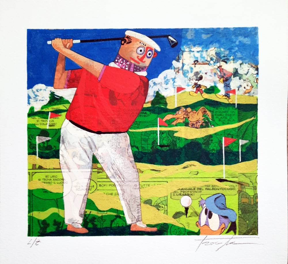 Screenprint Pino Procopio - IL golfista