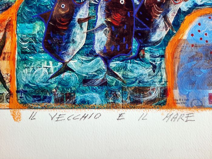 Fine Art Giclèe Pino Procopio - Il vecchio e il mare 70x80