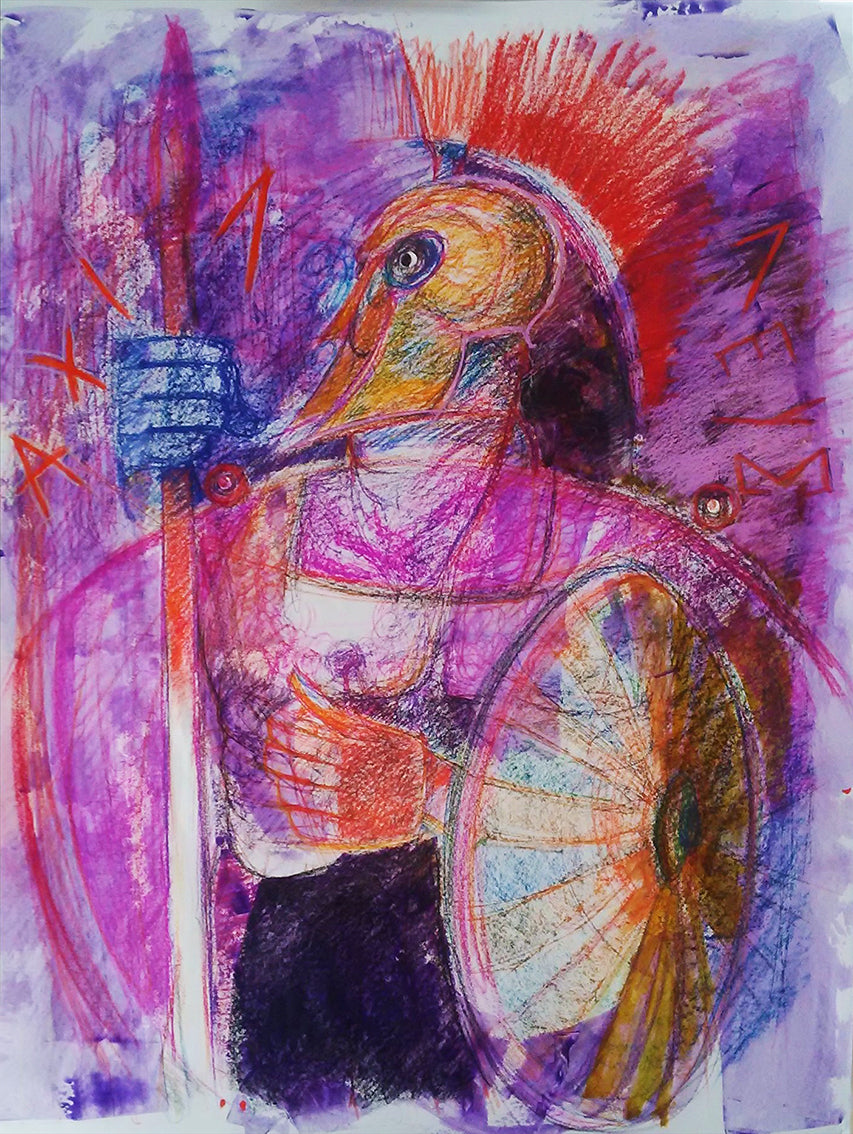 Pittura - Tecnica mista su tavola Pino Procopio - Achille