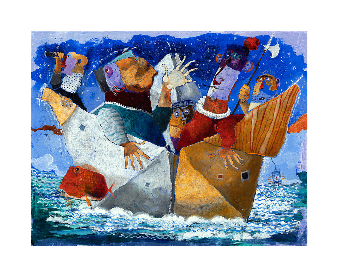 Fine Art Giclèe Pino Procopio - Dialogo di Cristoforo Colombo e di Pietro Gutierrez