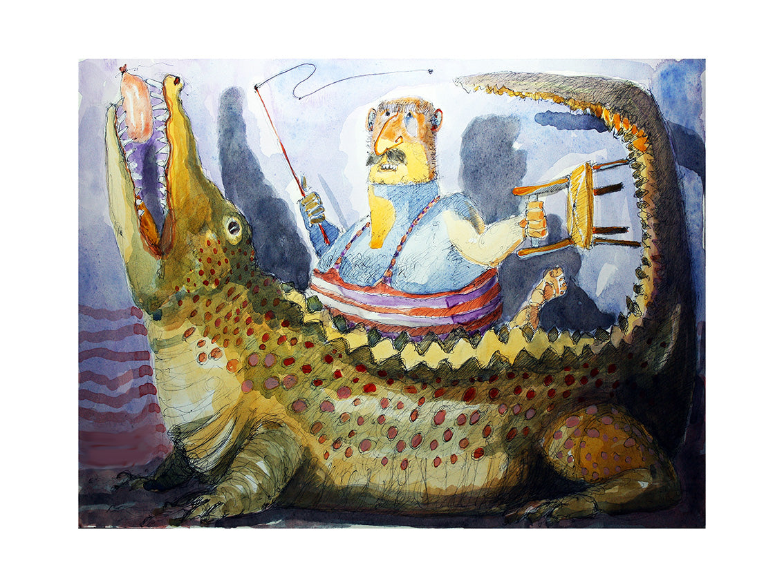 Fine Art Giclèe Pino Procopio - Domatore di coccodrilli