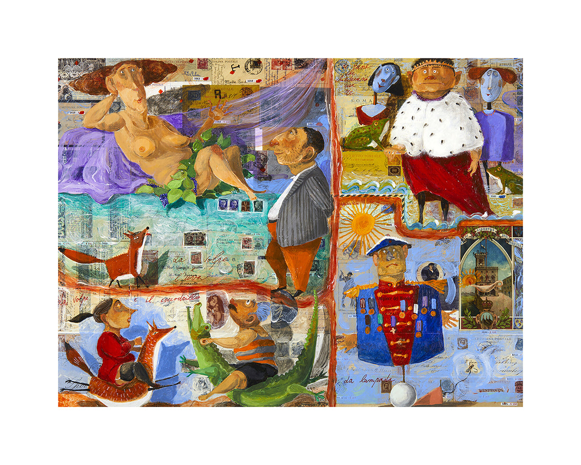 Fine Art Giclèe Pino Procopio - Esopo. Quattro favole