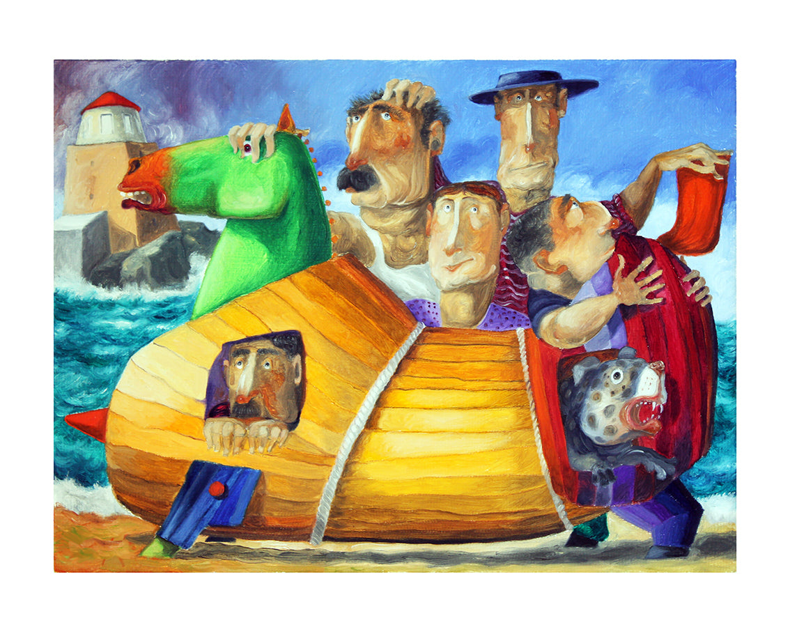 Opera multipla Giclèe Pino Procopio - Il faro di Troia 40x50