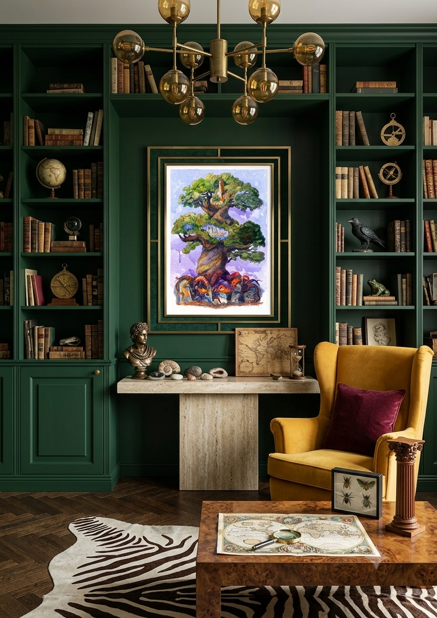 Opera multipla Litografia Pino Procopio - Yggrdasill, l’albero cosmico cm.50x70