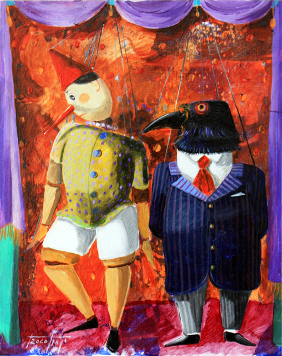Pittura - Tecnica mista su tela Pino Procopio - Marionette