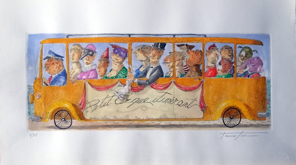 Print - Etching Pino Procopio - Petit cirque itinerant