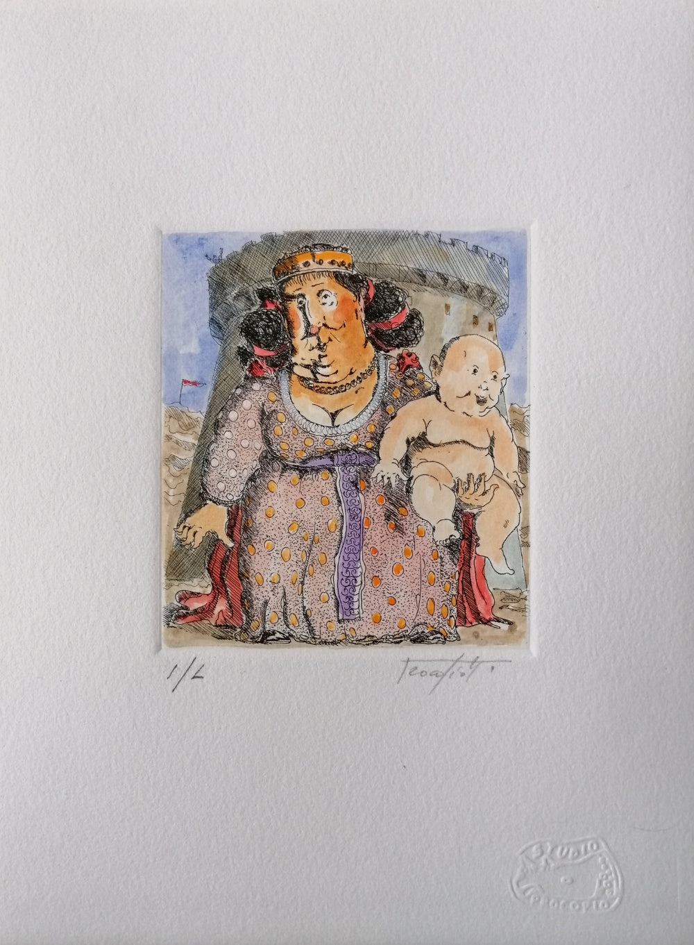 Print - Etching Pino Procopio - La regina