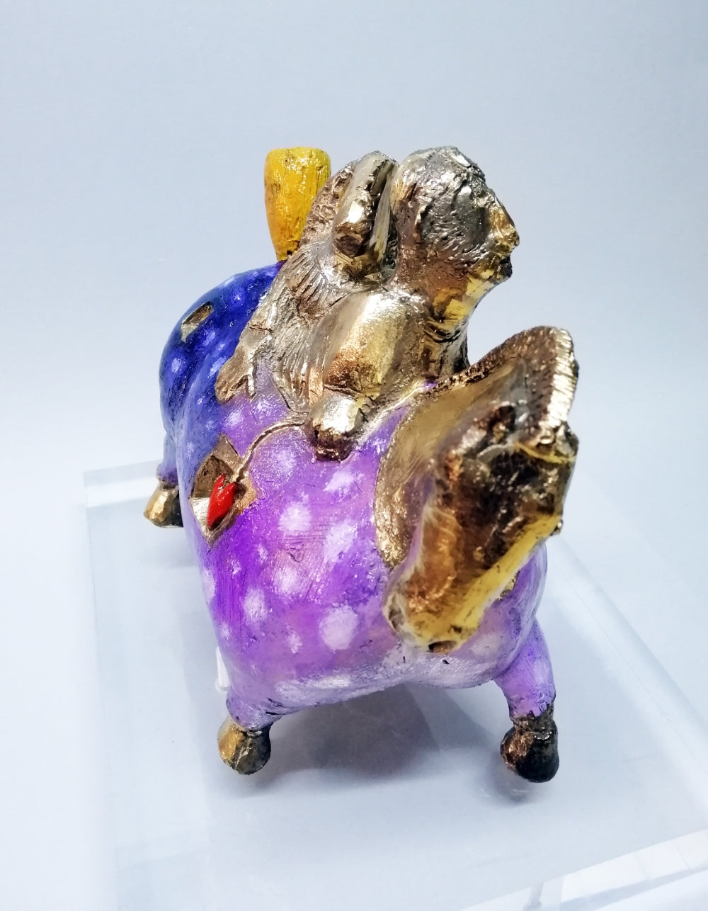 Scultura in bronzo e smalto Pino Procopio - Cavallo d'amore