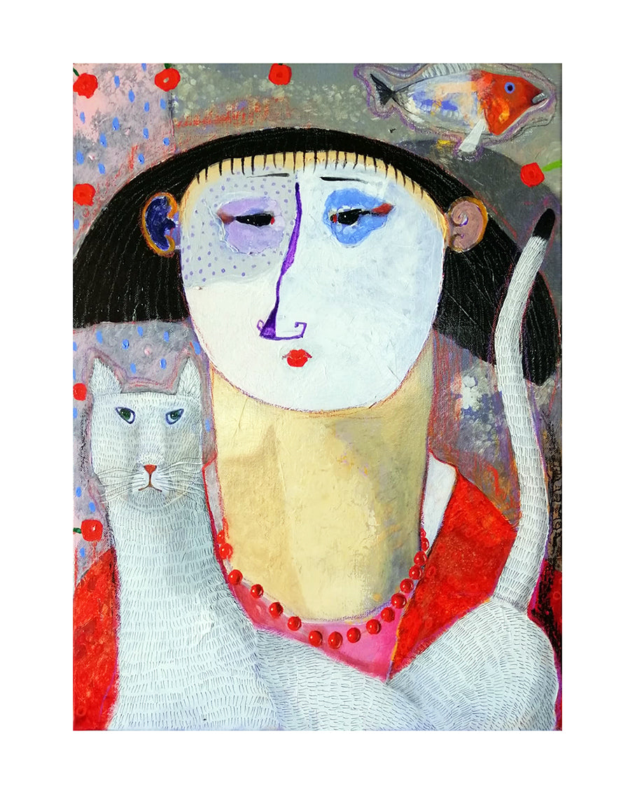 Fine Art Giclèe Pino Procopio - Il gatto e la geisha