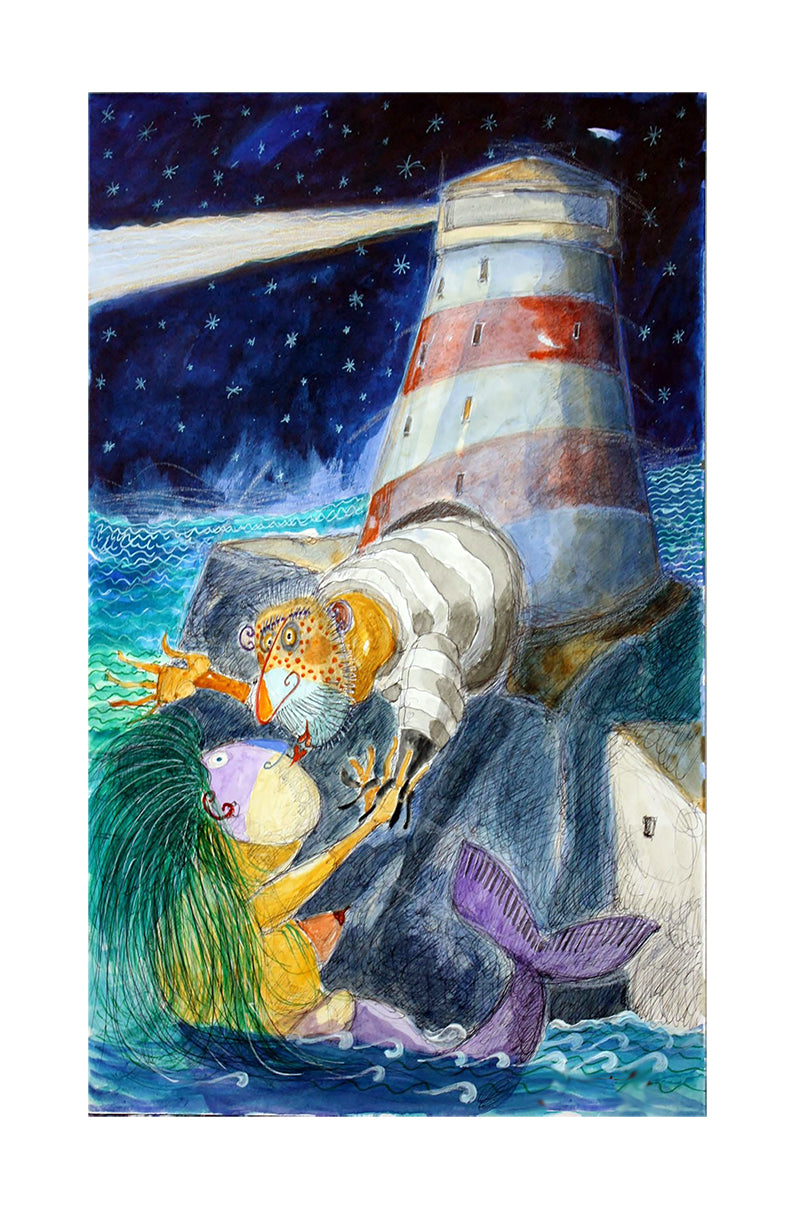 Fine Art Giclèe Pino Procopio - Il guardiano e la sirena