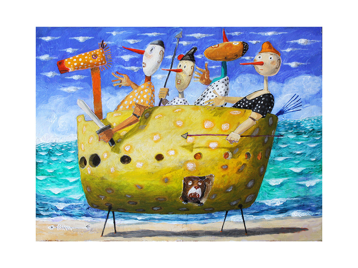 Fine Art Giclèe Pino Procopio - In battaglia col cane