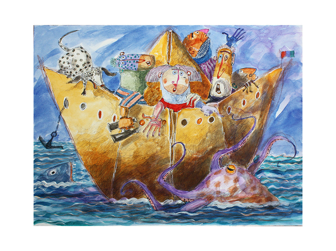 Fine Art Giclèe Pino Procopio - In un mare pericoloso 15x20