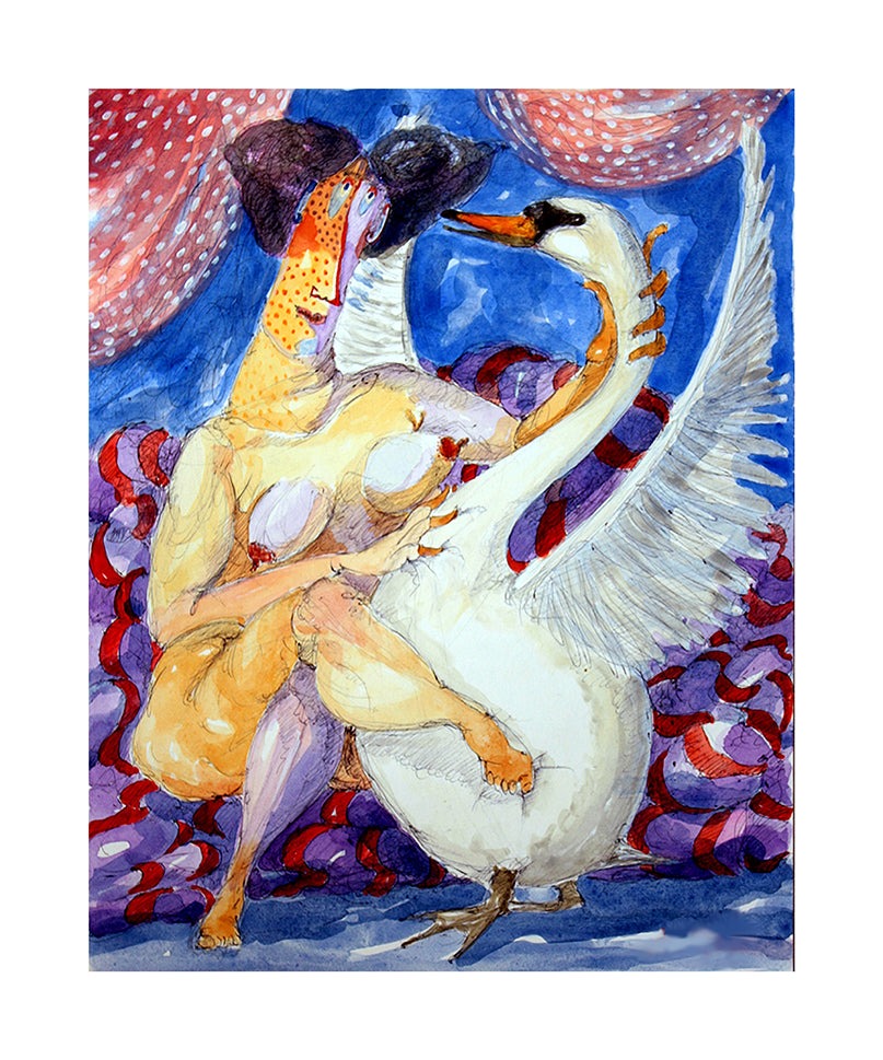 Fine Art Giclèe Pino Procopio - Leda e il cigno
