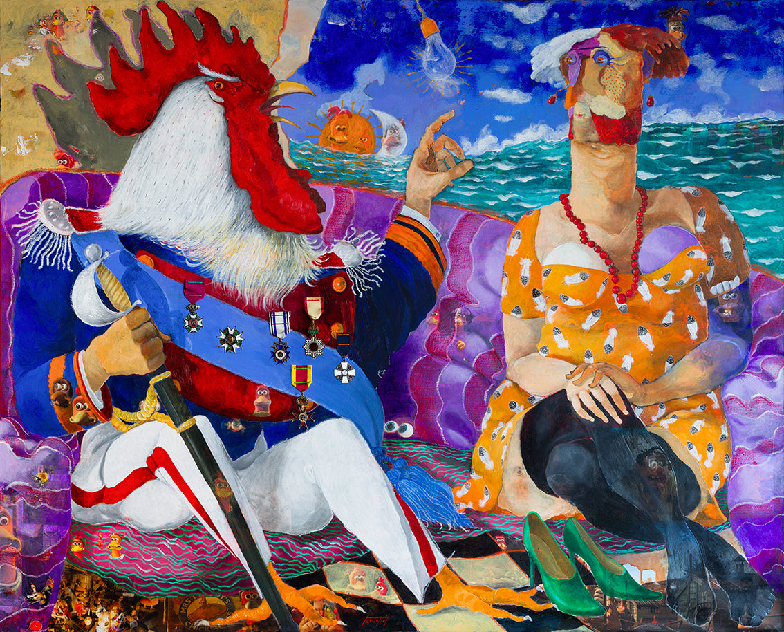 Pittura - Acrilico su tela Pino Procopio - La strategia del generale 150x120