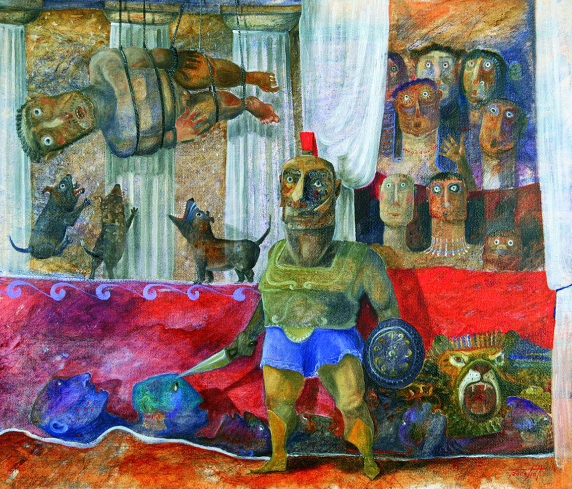 Pittura - Olio su tela Pino Procopio - Melanzio, l'appeso