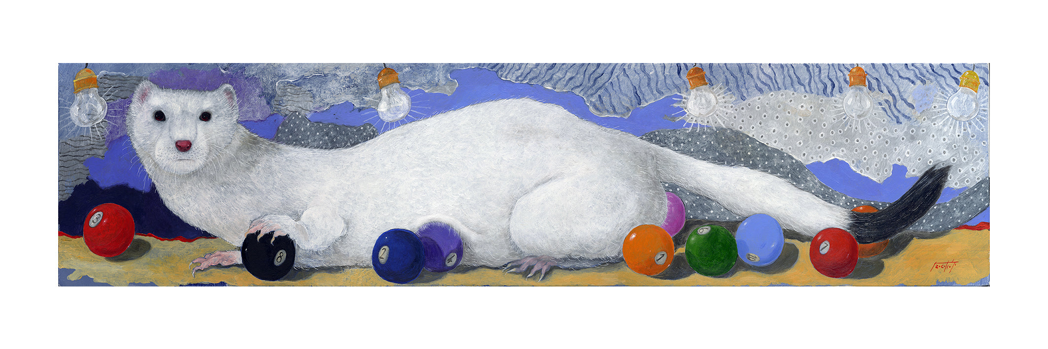 Fine Art Giclèe Pino Procopio - Un ermellino sul biliardo