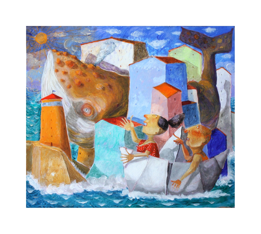 Fine Art Giclèe Pino Procopio - La città delle balene 45x50