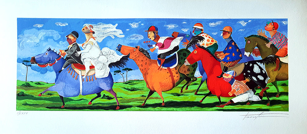 Screenprint Pino Procopio - Il matrimonio del fantino