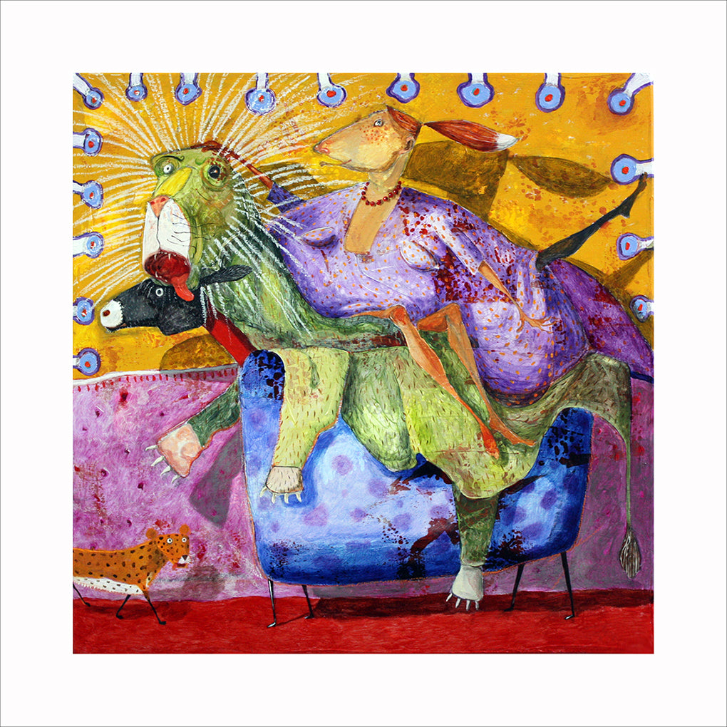 Fine Art Giclèe Pino Procopio - L'asino che indossava la pelle di un leone e la volpe