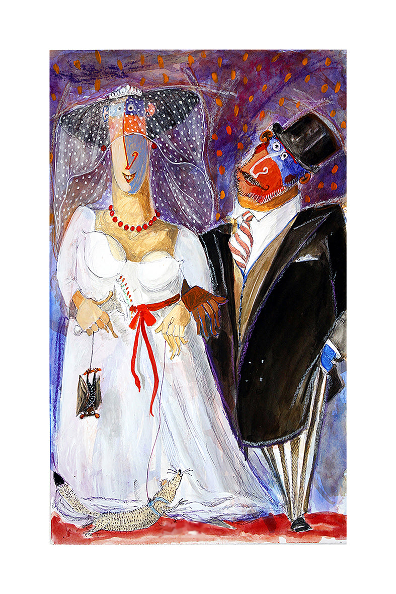 Fine Art Giclèe Pino Procopio - La sposa, l'ermellino e il pipistrello
