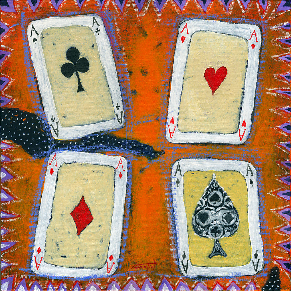 Pittura - Acrilico su tela Pino Procopio - Poker d'assi