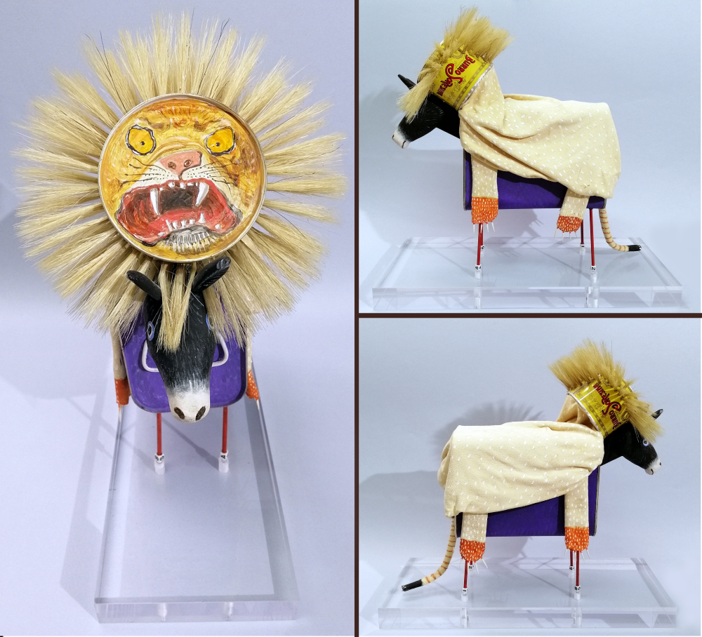 Scultura Pino Procopio - L'asino che indossava la pelle di un leone