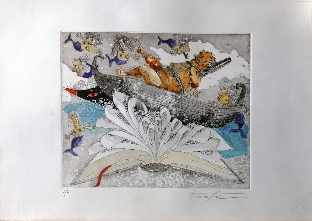Print - Etching Pino Procopio - Onde di conoscenza