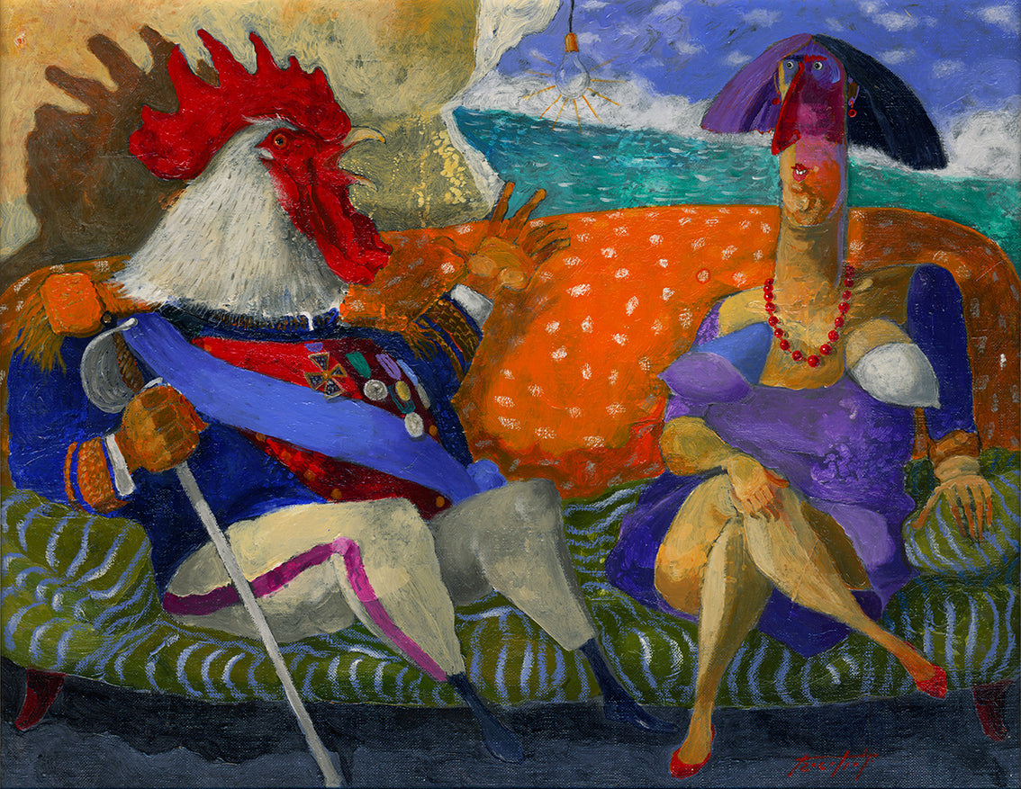Pittura – Acrilico su tela Pino Procopio - La strategia del generale 35x45