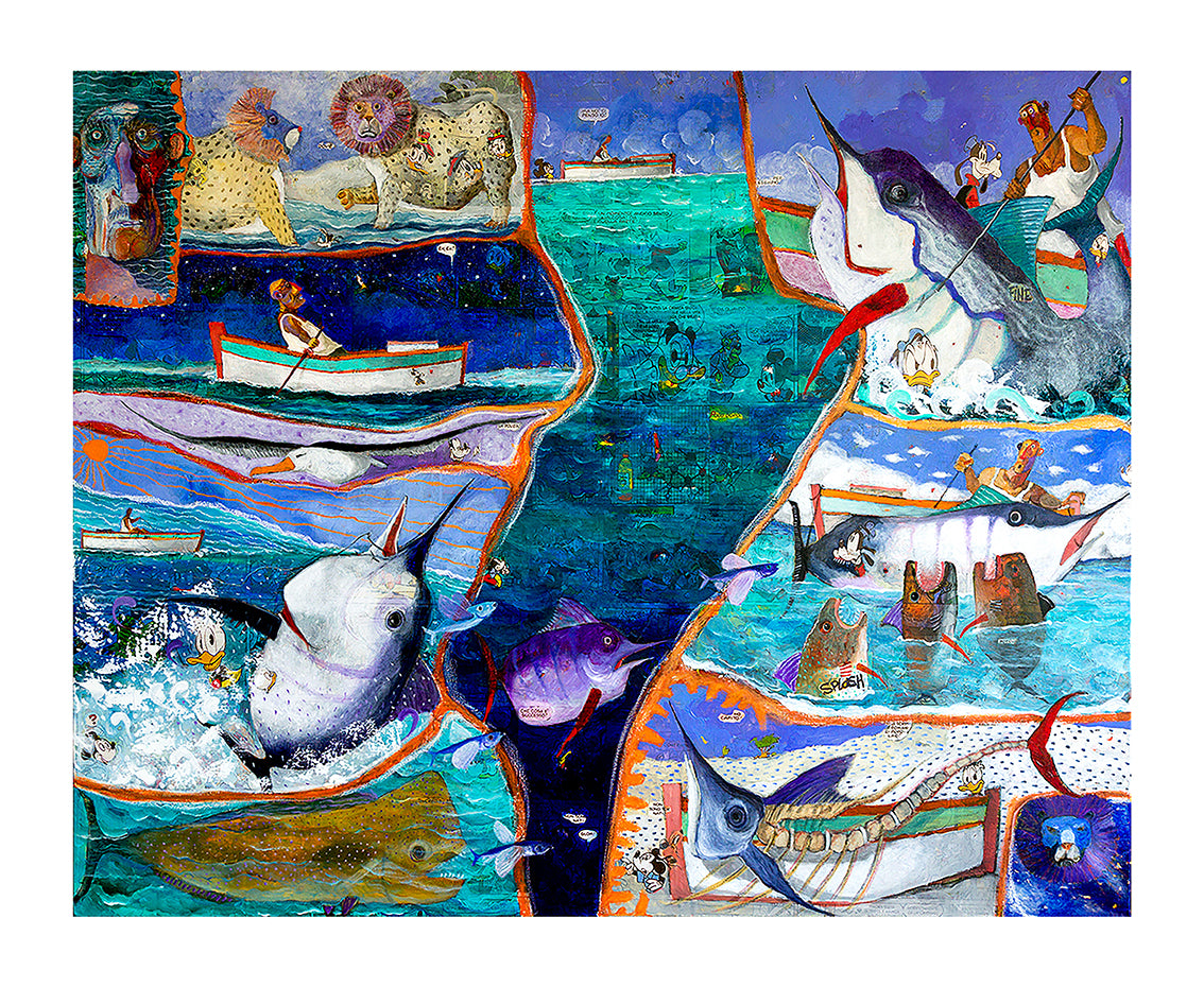 Fine Art Giclèe Pino Procopio - Il vecchio e il mare 130x107
